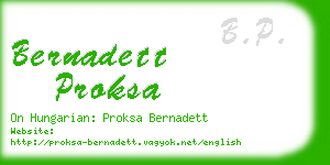 bernadett proksa business card